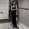NC撞料拼接印字母吊带连衣裙50413（黑）夏季152520030321 商品缩略图0