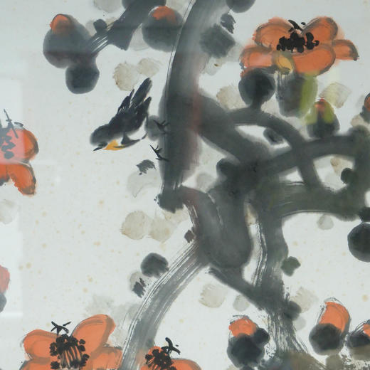 陈永锵《南天三月》国画原作68CM*68CM 手绘宣纸红棉 [含框] 商品图4