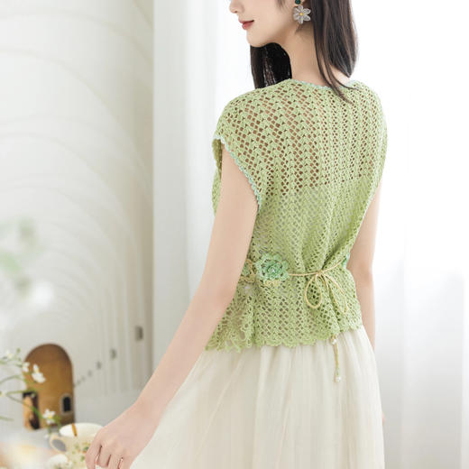 苏苏姐家致蕾镂空背心手工diy蕾丝线纯棉毛线编织自制材料包 商品图2