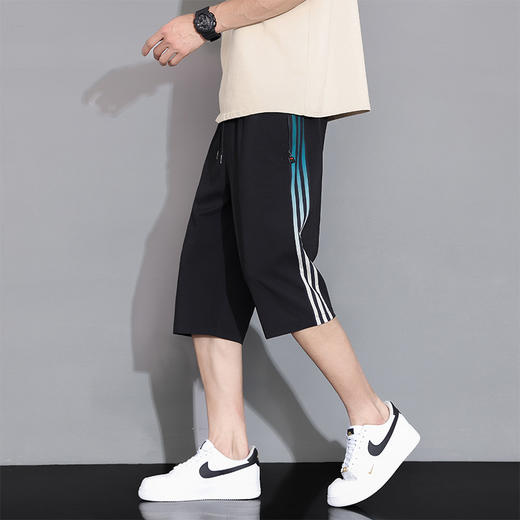 【超大码】【DH】大依优型大码七分裤冰丝美式休闲运动宽松过膝短裤潮牌男300斤 商品图6