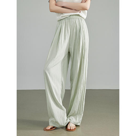 TOYOUTH初语薄荷漫波慵懒山本裤女休闲百搭阔腿裤 商品图2