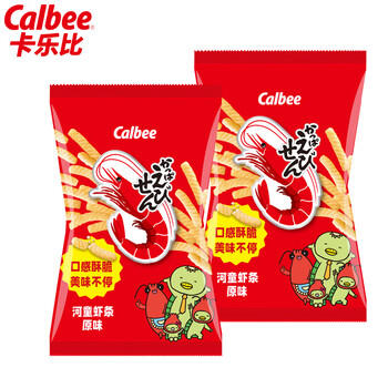 卡乐比（Calbee）虾条 原味90g*2 泰国进口 办公室解馋小吃 休闲零食膨化食 商品图0