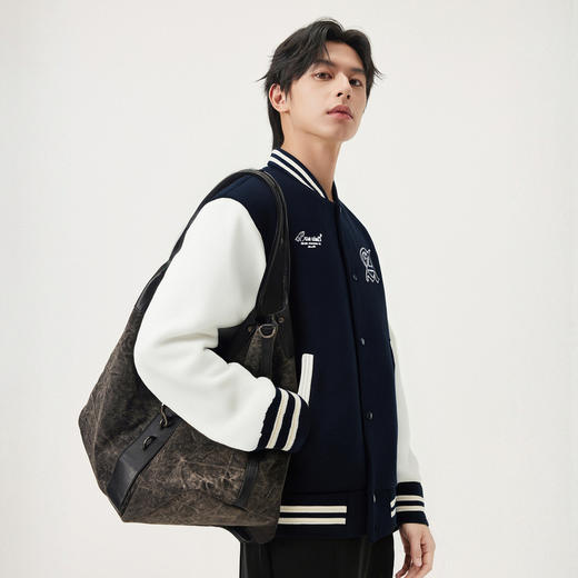 gxg.jeans男装 学院风撞色拼接宽松棒球领夹克外套男 25年秋热卖 商品图1