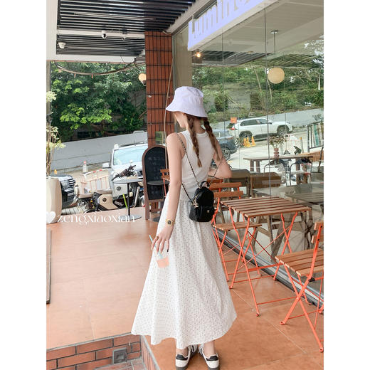 <曾小咸推荐>松弛感假两件波点拼接针织连衣裙 商品图4