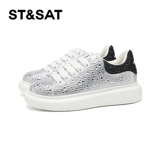星期六精致满钻厚底小白鞋SSD3112058 商品图5