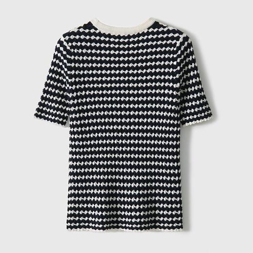 新款扬子毛纱天丝波浪条纹显瘦针织衫 商品图8