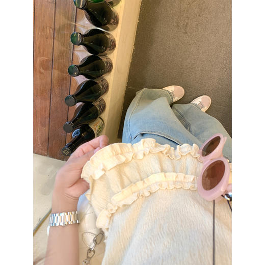 <曾小咸推荐>现货秒杀！微信超特价！撞色甜美木耳边短袖T恤圆领修身 日常119.99 立减60 秒杀59.99！ 商品图2