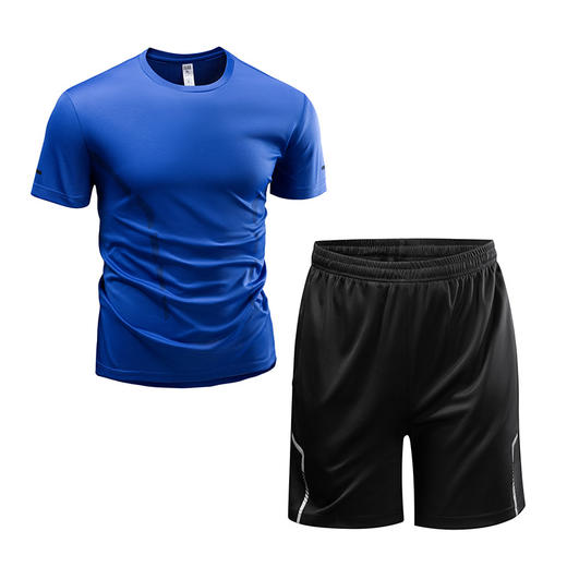 【DH】大依优型大码短袖短裤套装冰丝速干T恤男士运动套装胖子加肥加大码夏季健身男 商品图3