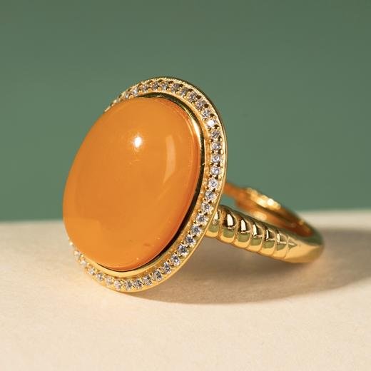 7天内发货，带权威检测证书💖【天然俄料蜜蜡】3款吊坠、3款戒指，戒圈开口可调节，金属为S925银镀18K金，聚会必备，搭配吸睛，挑选的均匀成色分享~ 商品图0