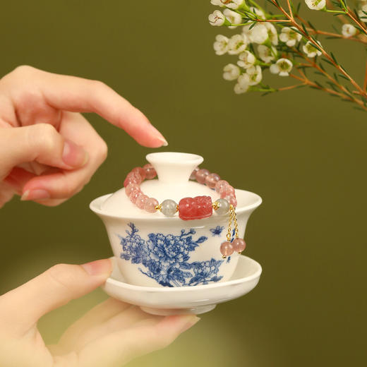 金六福吉祥草莓晶貔貅流苏手串SLJS21161★ 商品图9