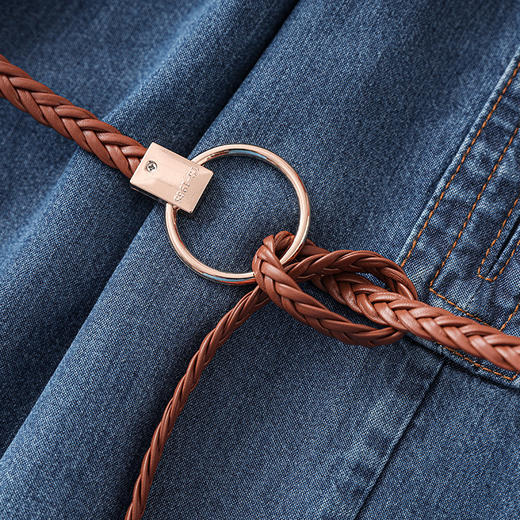 「高货wl」全新升级【铂金会员358/天猫479/差价121】(01001)洛诗琳气质莱赛尔连衣裙2025夏季法式天丝牛仔连衣裙女 商品图2