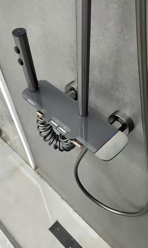 5947 艾斯全铜四档花洒-枪灰 商品图1