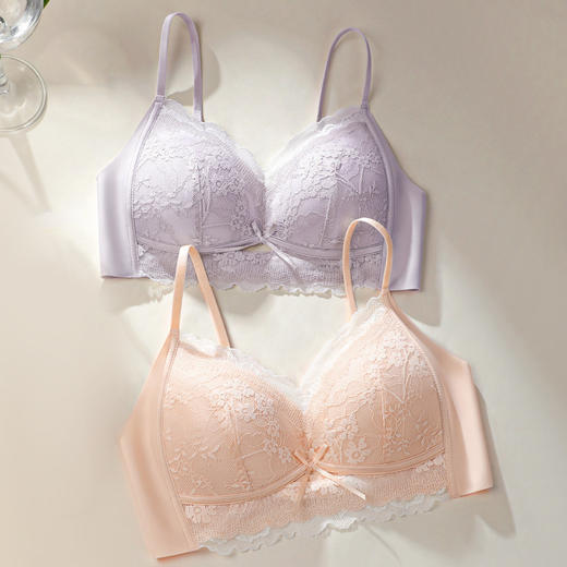 亭亭秀雅 舒适文胸(VIP) 【大U美背小性感内衣】细肩带小胸聚拢薄款三角杯文胸 商品图7