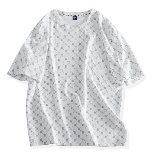 【超大码】【DH】大依优型大码冰丝T恤短袖潮流圆领宽松加大码五分袖上衣胖子300斤 商品图4