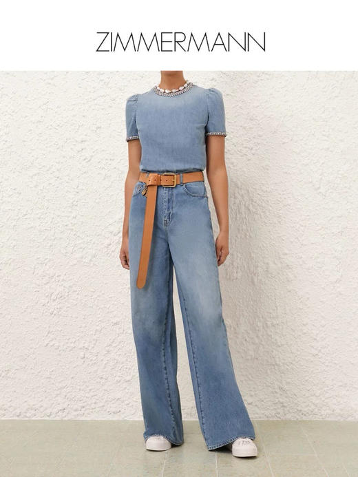 牛仔阔腿裤。自己备注号码 商品图1