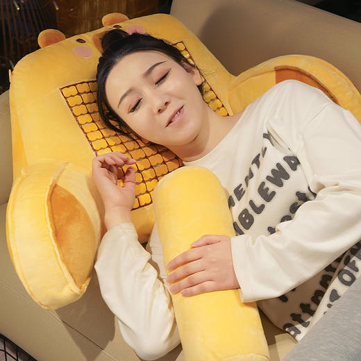 自然醒卡皮巴拉加高竹席拥抱式腰靠夏季凉席大靠背宿舍床上玩手机床靠枕头抱枕QYL 商品图14