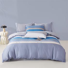 【维科家纺】全棉印花三件套-诺威（蓝）