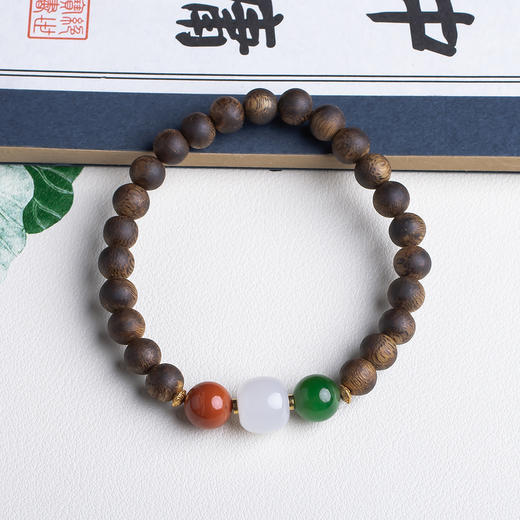 xy0470沉香+国玉三宝国风手串 商品图3