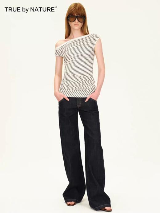 TRUE by NATURE/25SUT10/斜肩条纹短袖T恤 商品图2