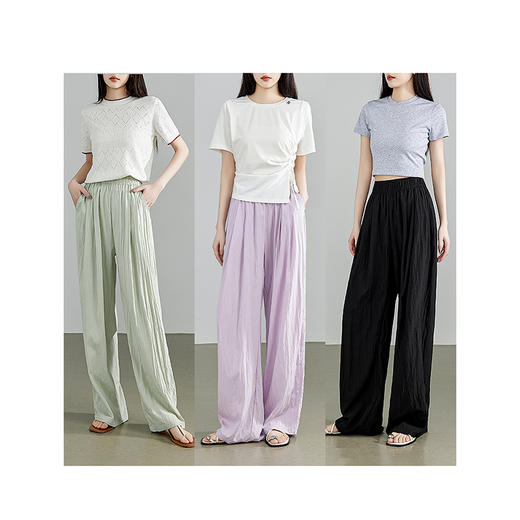 TOYOUTH初语薄荷漫波慵懒山本裤女休闲百搭阔腿裤 商品图4
