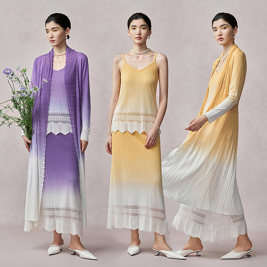 【林栖设计小店】渐变色镂空针织吊带背心2025早秋新款度假多色毛织多色上衣女1953273 商品图2