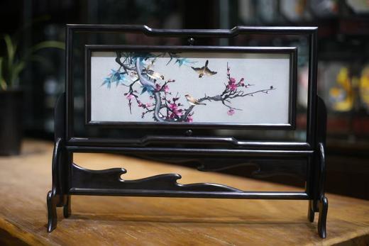 苏绣 紫光檀木 双面绣 摆件（需预定） 商品图0