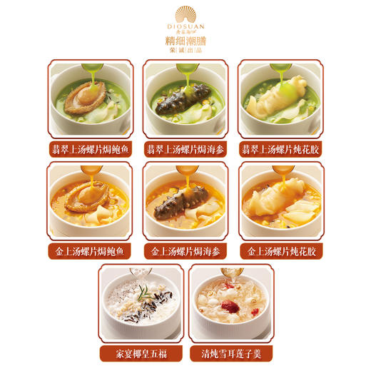 【直送到家】1.8kg精细潮膳礼盒装  鲍鱼/海参/花胶 上汤/金汤两口味  滋补食养套组 商品图2