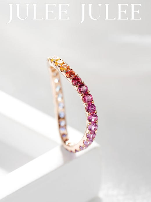 JULEE JULEE茱俪珠宝 18K玫瑰金精切蓝宝石戒指 商品图3
