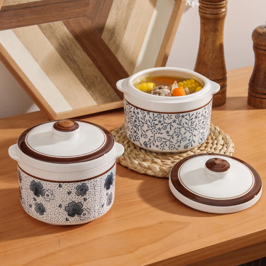 【釉下彩双耳隔水炖盅】陶瓷釉下彩手绘炖盅！！！从此刻爱上喝汤❗这小炖盅-20℃到300℃都能hold住环保无毒易清洗无铅无镉！-PJBC 商品图3