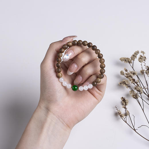 xy0471沉香+白玉碧玉国风手串 商品图8