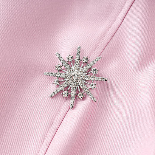 「高货wl」全新升级【铂金会员330/天猫439/差价109】(94742)洛诗琳气质精仿斜纹丝毛连衣裙2025夏季圆领简约收腰裙子 商品图3