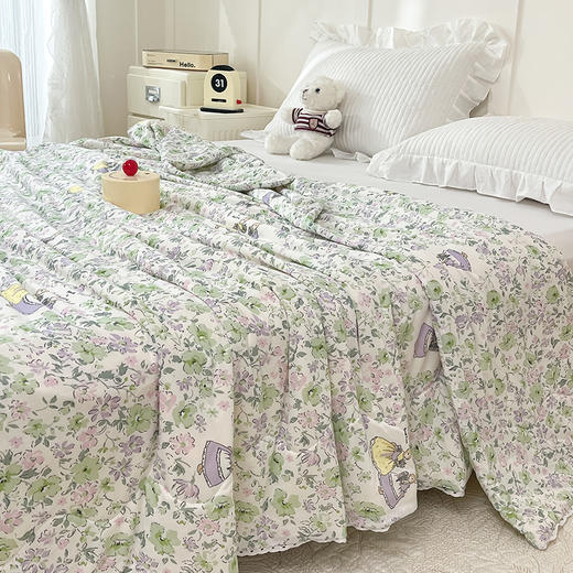 【超柔软糯】A类牛奶丝针织棉大豆夏被超柔软糯可水洗活性印花夏凉被 商品图7