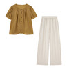 时尚薄套装宽松大码短袖衬衫，上衣休闲阔腿裤两件套HR-YWL1938A 商品缩略图4