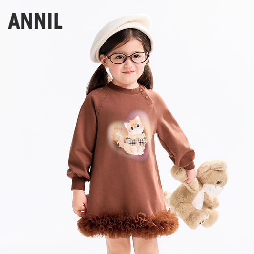 【实体店同款】女童长袖连衣裙秋季新款安奈儿童装XG533207 商品图0