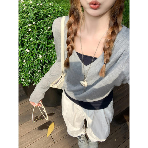 <曾小咸推荐>松弛感宽松针织罩衫吊带两件套【预售3-15天发货】 商品图2