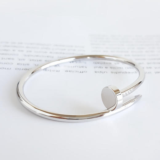 【95新】Cartier卡地亚Juste un Clou系列B604831818K白金粗版无钻钉子手镯18号中性款现售价：34300！110725AK02 商品图3