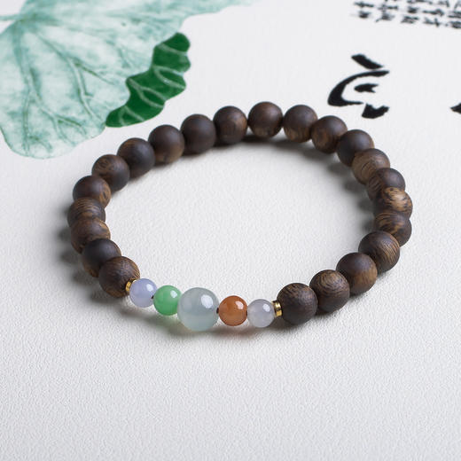 xy0472沉香+翡翠养身手串 商品图3