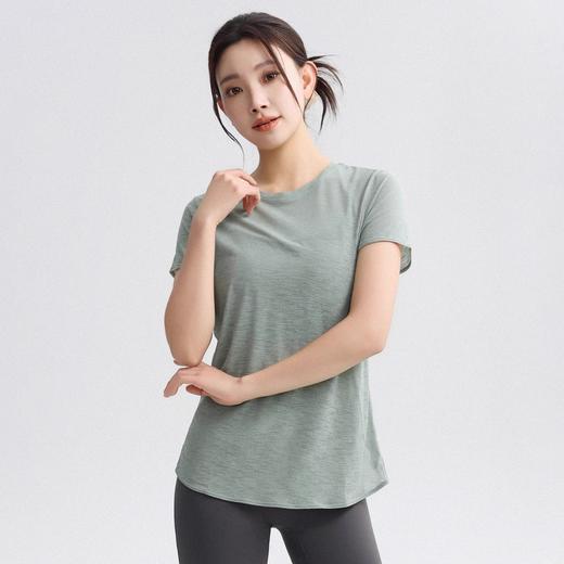 跃牌【轻匀系列】竹节纱夏季透气瑜伽T裇镂空美背运动上衣女瑜伽服圆领健身短袖夏UTX41025 商品图4