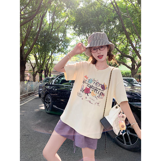 <曾小咸推荐>现货秒杀！卖完不补 ！微信打折价！韩系卡通印花宽松短袖 日常139.99 立减70 秒杀69.99！ 商品图2