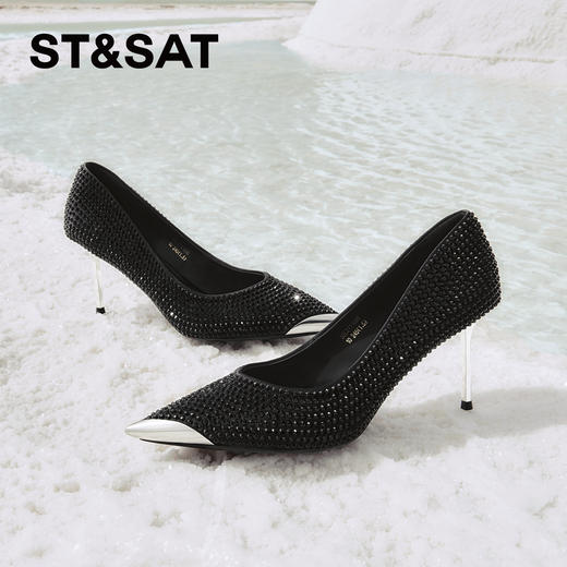 星期六精致闪钻优雅尖头细高跟SSC3111098 商品图0