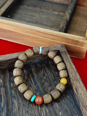 【沉香溯源】棋楠鼓珠蜜蜡南红手串 BCCSDIY328 （特殊商品请在收货之后48小时内申请退换货，过期不予处理！！！）