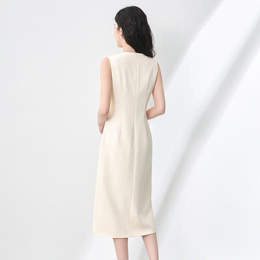 「高货wl」全新升级【铂金会员358/天猫479/差价121】(00553)洛诗琳优雅钉珠亮片连衣裙2025夏季圆领显瘦无袖背心裙 商品图2