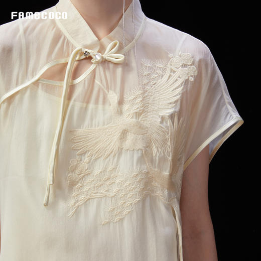 设计师品牌famecoco淡人新中式刺绣两件套连衣裙25夏新FAD3EA006 商品图3