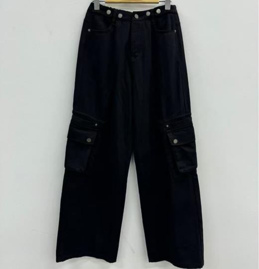 N后腰橡筋双口袋直筒牛仔长裤（黑） 夏季 951050080321 商品图0