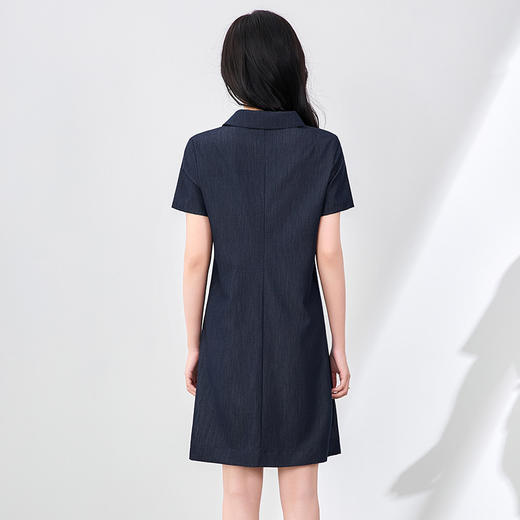 「高货wl」全新升级【铂金会员293/天猫399/差价106】(95525)洛诗琳简约半开襟拉链牛仔连衣裙2025夏季直筒遮肉A字裙 商品图1