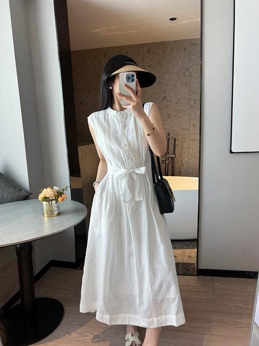 之禾法式重工苎麻平纹中长款连衣裙显瘦连衣裙 商品图13