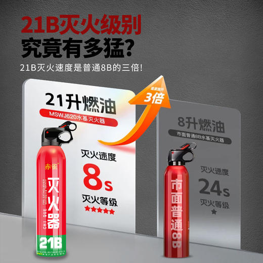 【森哥优选】车载家用灭火器 水基耐高温防爆私家车用便携年检消防器材3C认证*620ml 商品图1