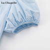 会员福利【100棉！透气亲肤】拉夏贝尔/La Chapelle法式纯色圆领后背交叉系带泡泡袖连衣裙长裙女 商品缩略图4