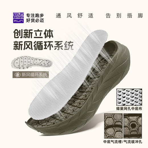 必迈远征者漫步休闲跑鞋  创新立体新风循环系统 清新空气干爽舒适 商品图5