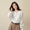 【严选】诗凡黎波西米亚风剪花流苏绳衬衫2025秋新款宽松法式气质小上衣女7G7320671 商品缩略图0